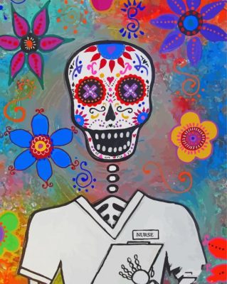 Aesthetic Skull Male Nurse paint by number