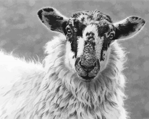 Black And White Mule Sheep paint by number