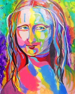 Colorful Abstract Mona Lisa paint by number