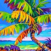 Colorful Tropical Palm paint by number