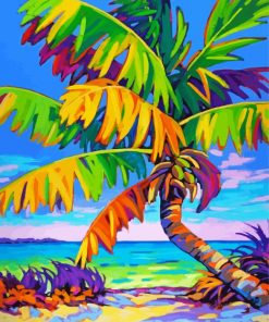 Colorful Tropical Palm paint by number