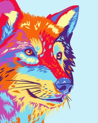 Cute Wolf Pop Art paint by number