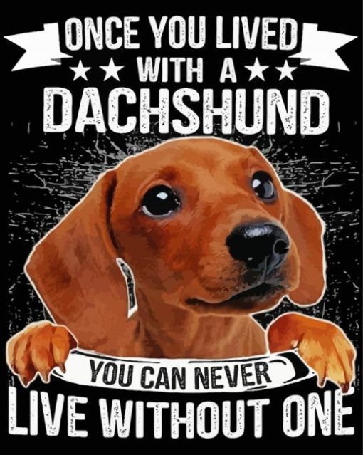 Dachshund Dog Quote Art Paint by number