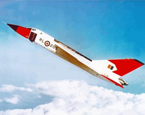 Flying CF 105 Avro Arrow paint by number