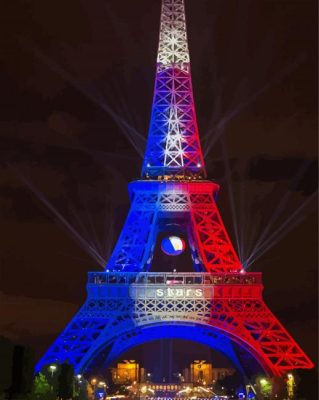 France Eiffel Tower Light paint by number