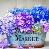 Hydrangea Pretty Basket Flowers Vase Spring paint by number