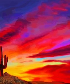 Red Sunset Arizona paint by number