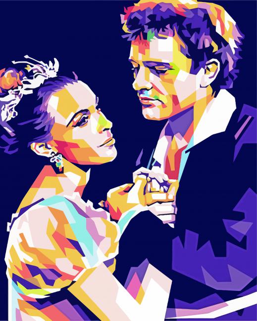 Richard Burton And Claire Bloom Pop Art paint by number
