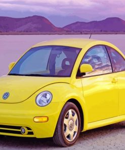 Yellow Volkswagen Bug Car paint by number