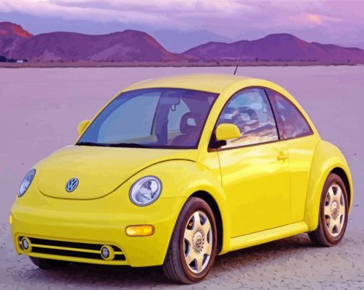 Yellow Volkswagen Bug Car paint by number