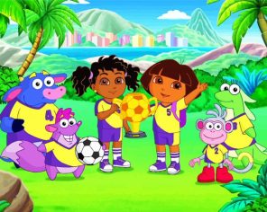 Dora The Explorer Cartoon Paint By Numbers - Paintings by Numbers