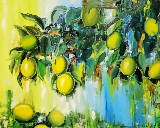 Green Lemon Tree paint by number