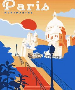 Paris Montmartre Poster paint by number