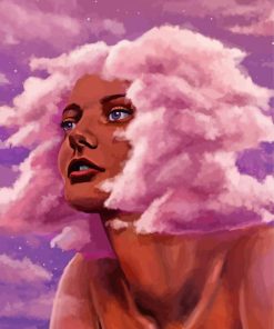 Pink Cloud Girl paint by number