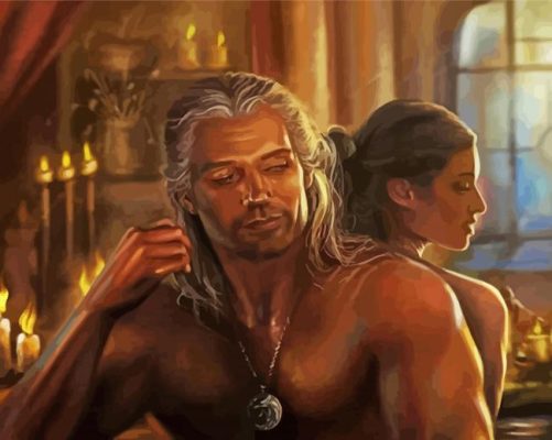 Aesthetic Yennefer And Geralt Paint by number