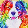 Cute Colorful Border Collie paint by number