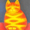 Cute Yellow Fat Cat Paint by number