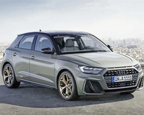 Grey Audi A1 paint by number