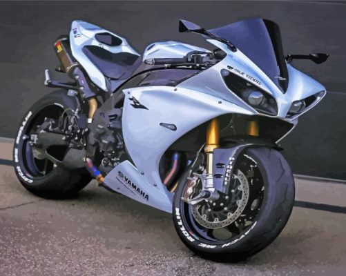 Grey R1 Bike paint by number