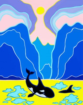 Killer Whale Ted Harrison paint by number