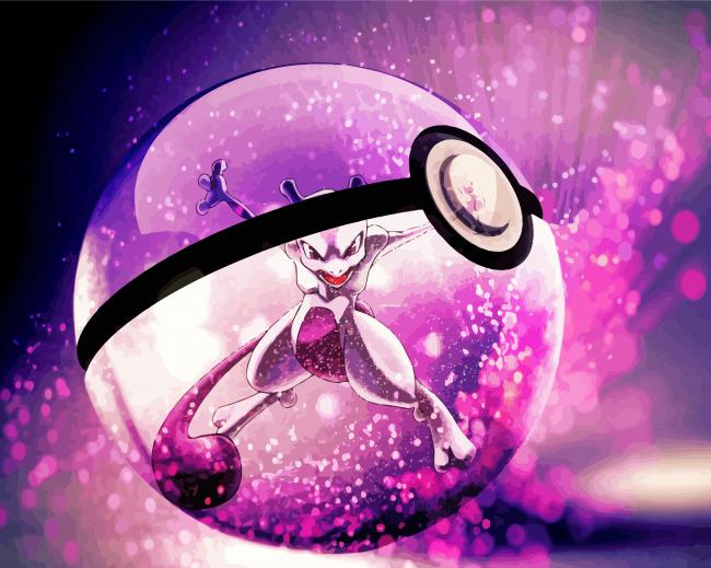 Mewtwo Ball paint by number