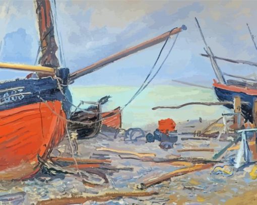 Old Boats Claude Monet Paint by number