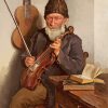Vintage Old Violinist Man paint by number