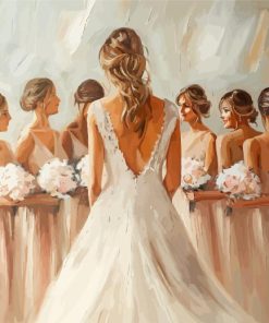 Bride With Her Bridesmaids Paint By Numbers