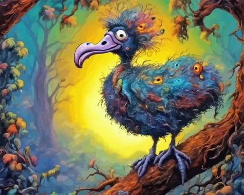 Dodo Bird Whimsical Art Paint By Number